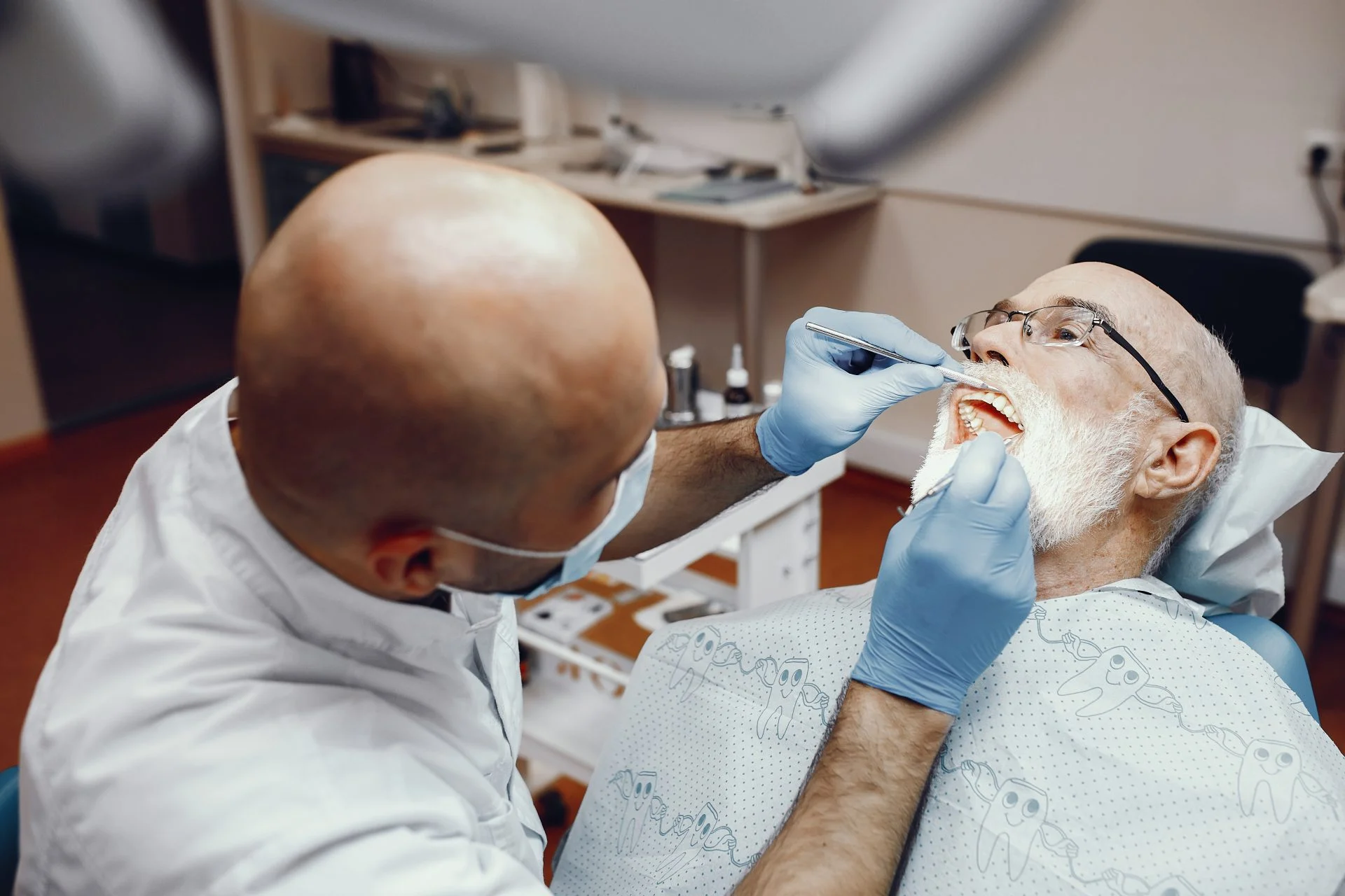man sitting in the dentist's office